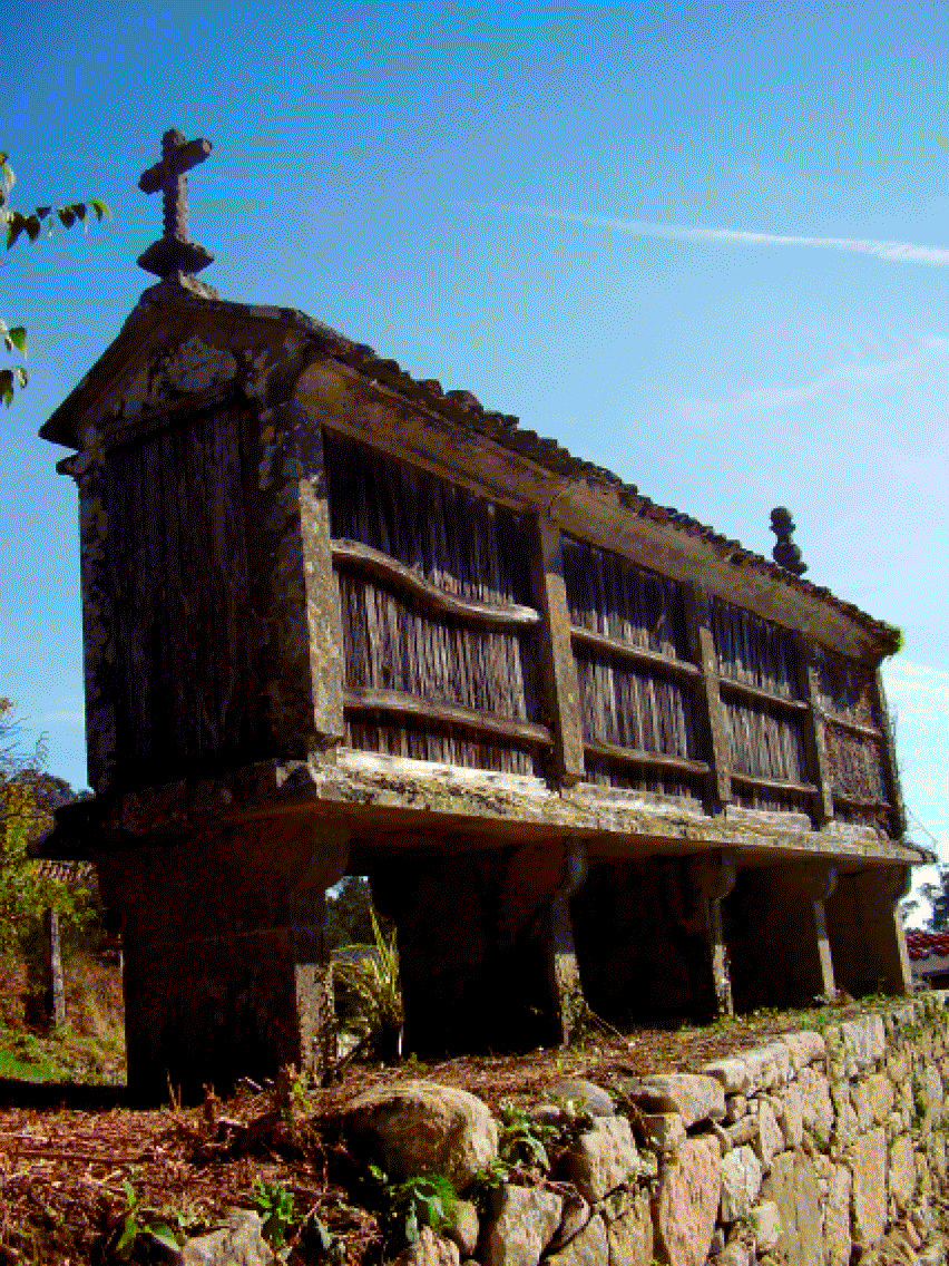 Imaxe dun hórreo na aldea de Traxeito